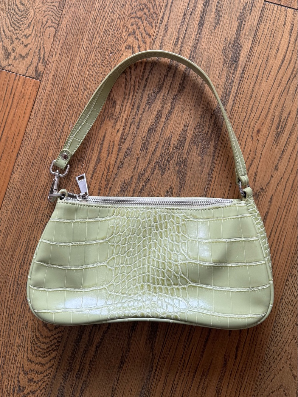 JW PEI Light Green Croc-Embossed Mini Shoulder Bag